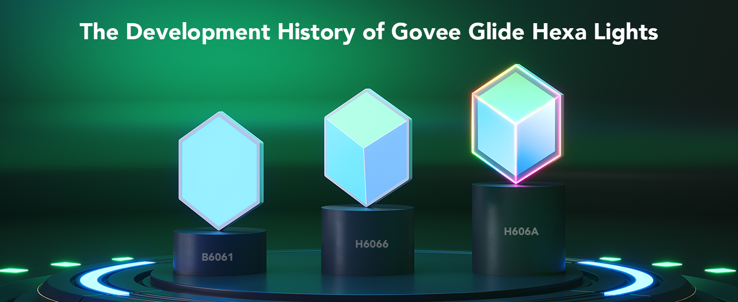 پنل روشنایی هوشمند 7 عددی گووی مدل Govee Glide Hexagon Light Panels Ultra H606A