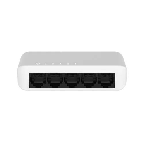 سوئیچ شبکه اترنت دارای ۴ پورت و 1 پورت آپلینک 10/100 دارای پهنای باند 1Gbps  اچ آر یو آی +HRUI HR-SW0050