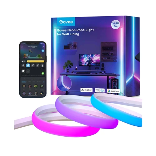 ریسه هوشمند نئون فلکسی قابل برش 5 متری Govee Neon Rope H6641 مناسب  کنج دیوار