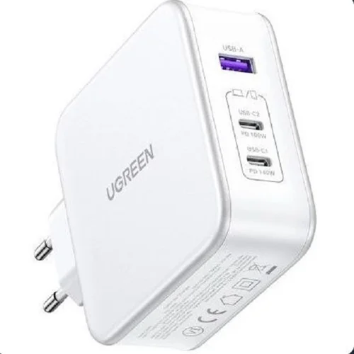 شارژر دیواری 140 وات یوگرین NexodeC 3 پورت GaN سریع   CD289 همراه هدیه  USB LED ROMOSS