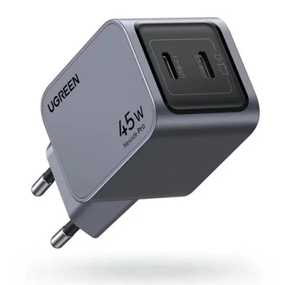 شارژر دیواری یوگرین مدل X707 توان 45 وات GaN دو پورت USB-C
