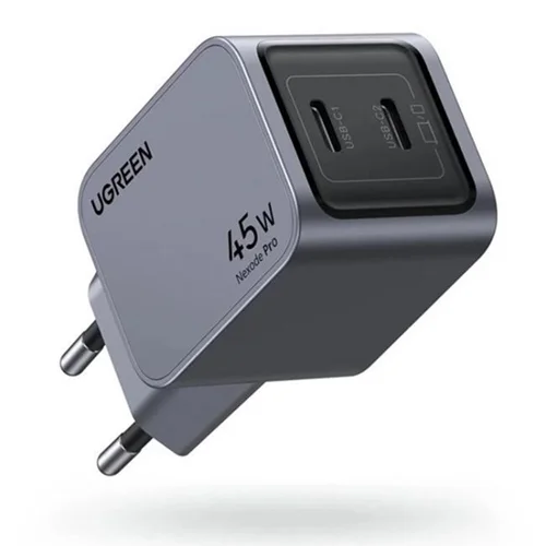 شارژر دیواری یوگرین مدل X707 توان 45 وات GaN دو پورت USB-C