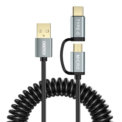 کابل 3 آمپر 1.2 متر 2 در 1 USB Type C + Micro USB چویتک مدل XAC-0012