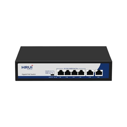 سوئیچ PoE دارای 4 پورت PoE گیگ و 2 پورت Uplink گیگ اچ ار یو ای HRUI HR900-AFG-42N