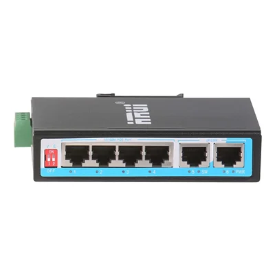 سوئیچ شبکه PoE صنعتی دارای ۴ پورت و ۲ پورت آپلینک ۱۰/۱۰۰ پهنای باند Gbps۱.۶ اچ ار یو ای HRUI HR500-AF-42